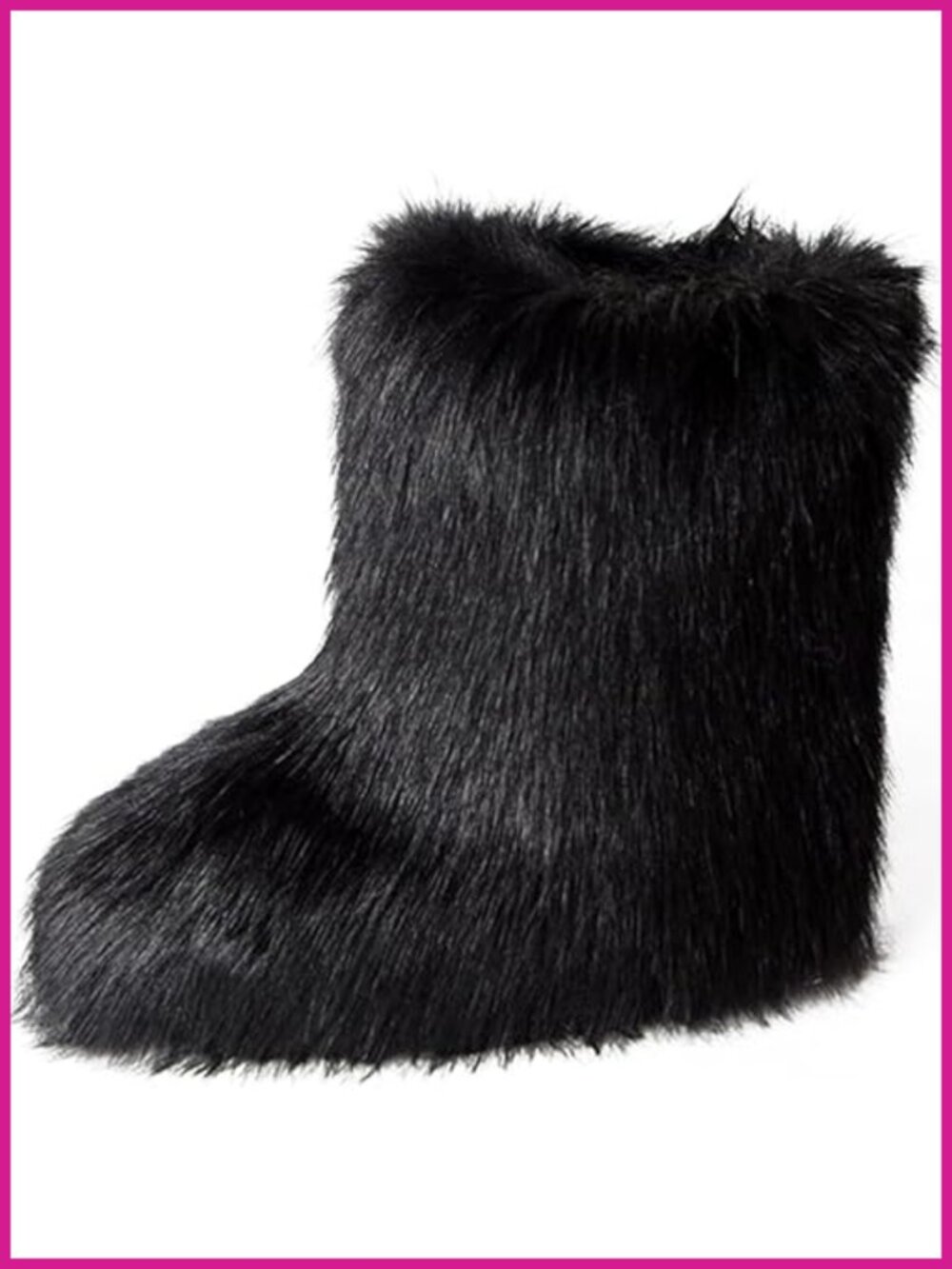 Faux Fur Fluffy Furry Snow Boots Flat Heel Round Toe Winter Outdoor Warm